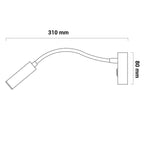 Aplique de pared flexible para lectura "Hale" - 3W