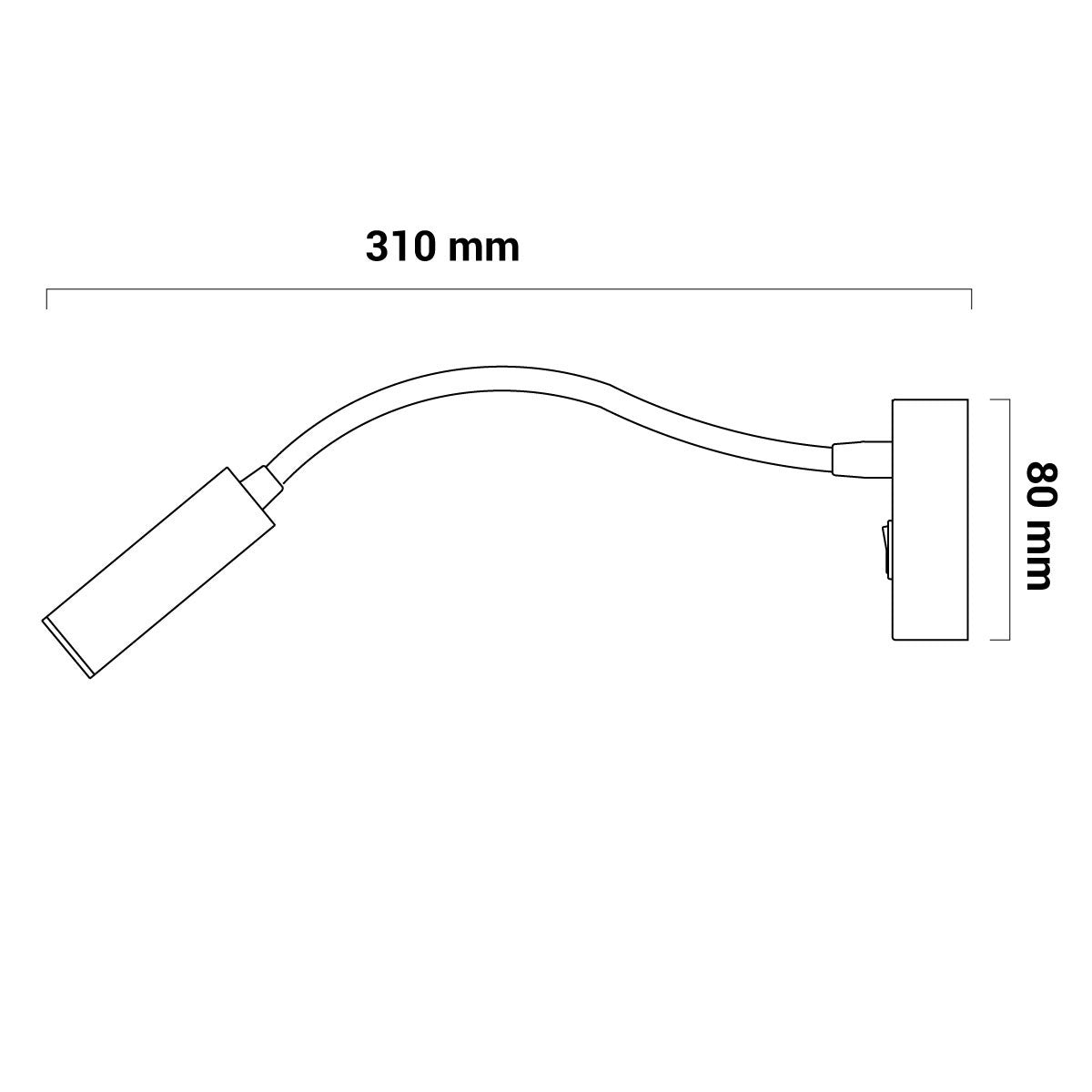 Aplique de pared flexible para lectura "Hale" - 3W