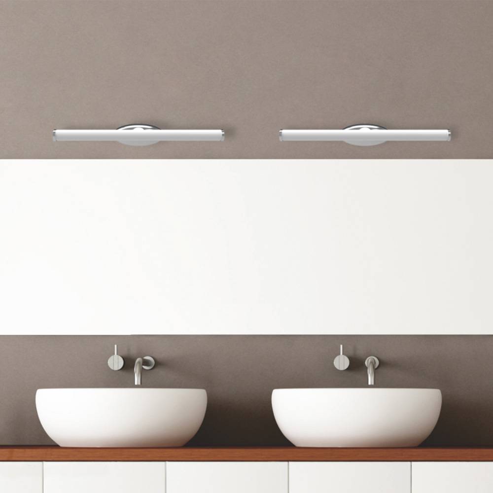 Aplique de baño tubular opal - 3 tipos de fijación - 6W - 540Lm - IP44 - 40cm