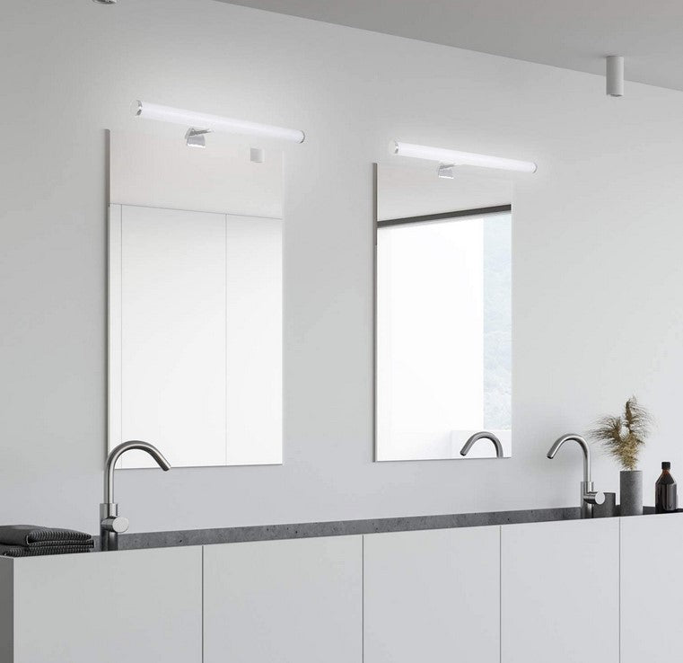 Aplique de baño tubular opal - 3 tipos de fijación - 6W - 540Lm - IP44 - 40cm