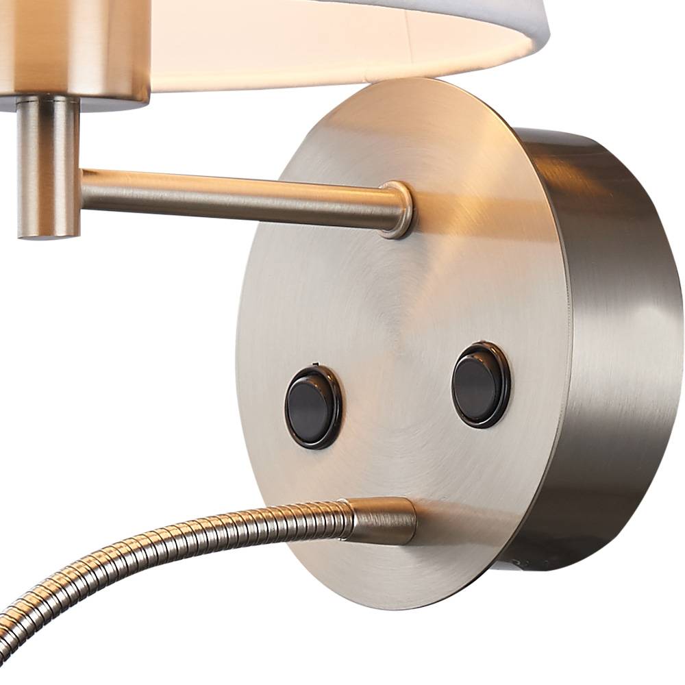 Aplique de pared "PAIR" E27 con foco LED de lectura 3W