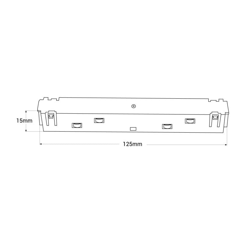 Conector recto de unión para carriles magnéticos 20mm