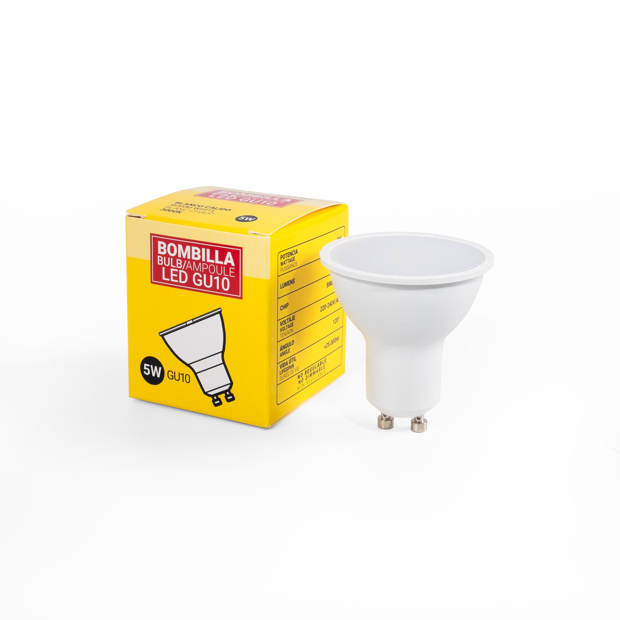 Bombilla LED GU10 - 5W - 120°
