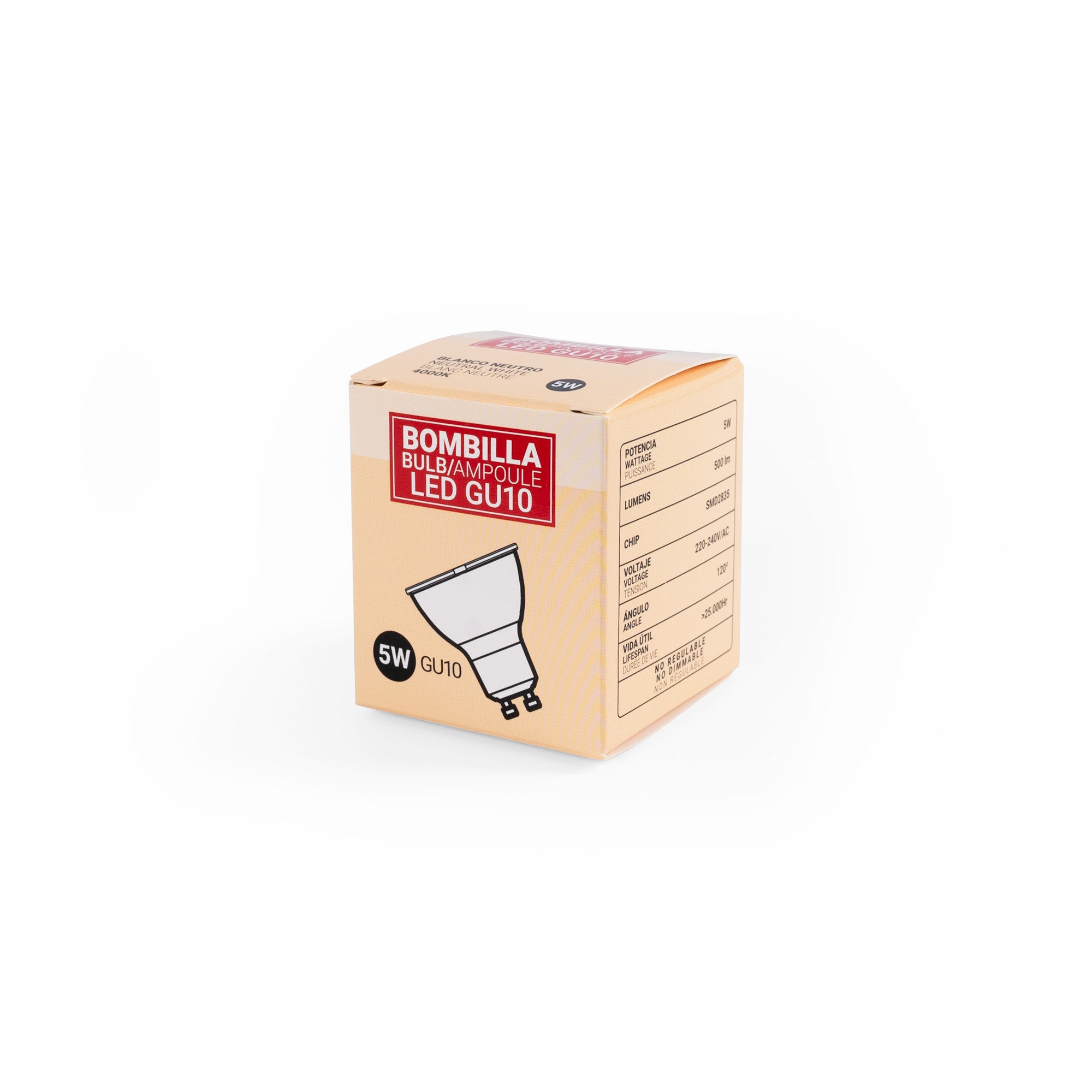 Bombilla LED GU10 - 5W - 120°