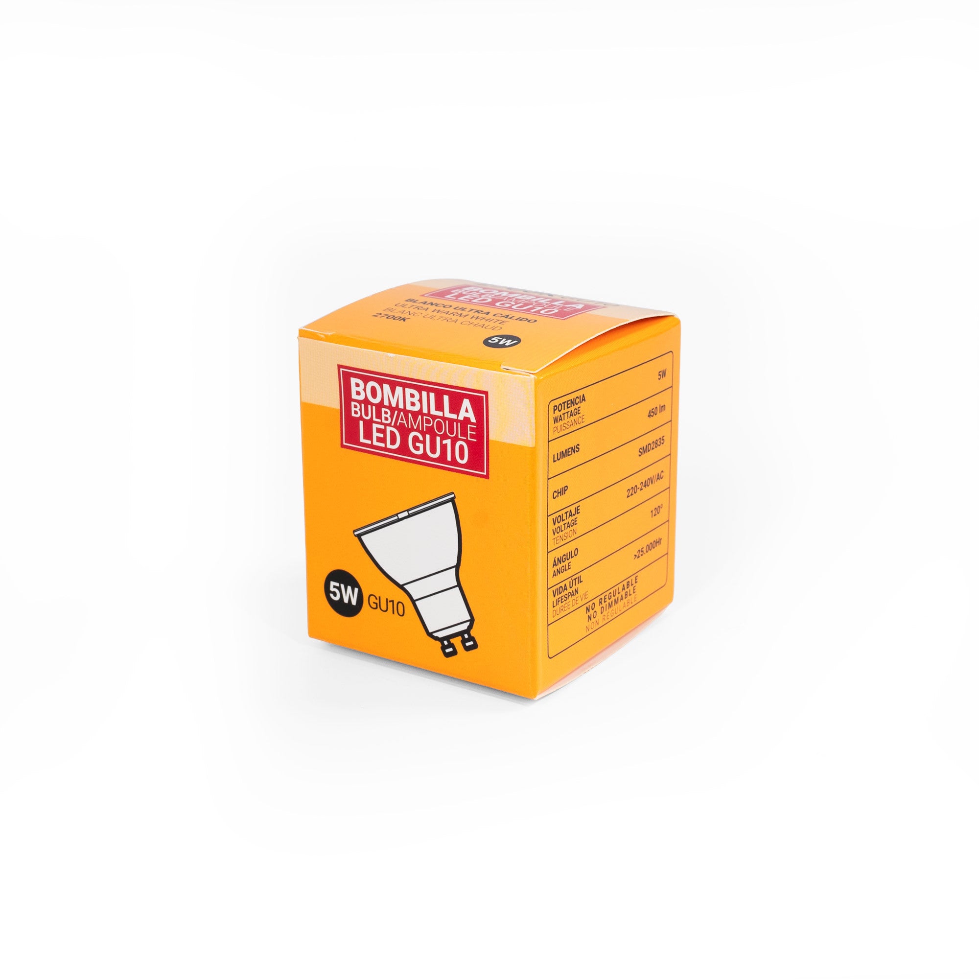 Bombilla LED GU10 - 5W - 120°