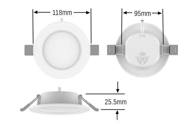 Downlight LED circular empotrable 6W - Corte Ø95mm