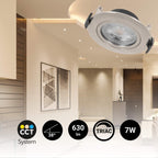 Downlight LED interior - 7W - CCT - DIMABLE TRIAC - 630lm - Corte Ø 70mm - IP20