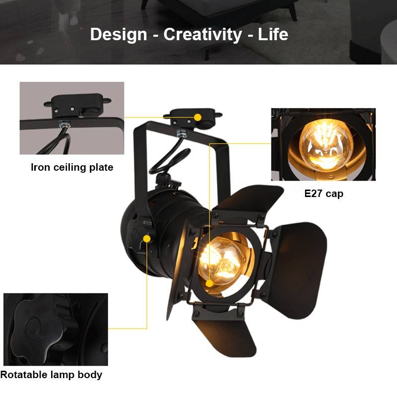 Foco carril monofásico orientable "Cinema" - E27