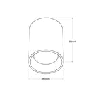 Kit Spot de superficie tubular Bajo UGR + Portalámparas + Bombilla GU10 - Corte Ø85 mm