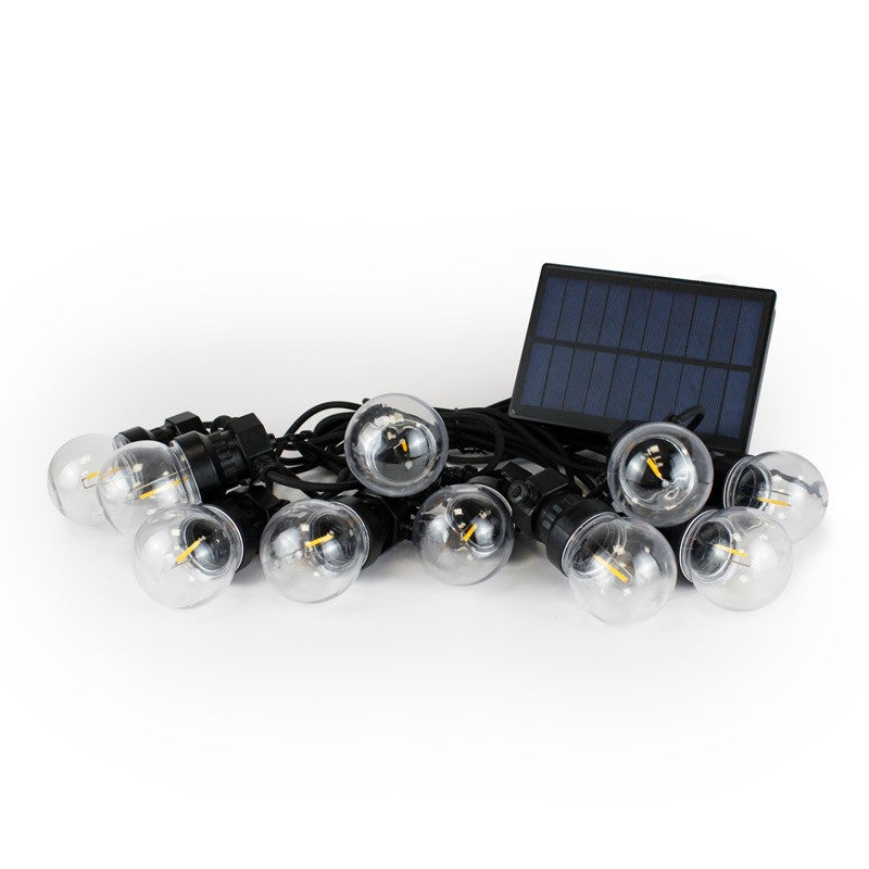 Guirnalda LED con panel solar de 8 metros con 10 bombillas integradas