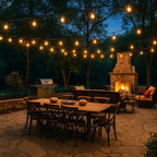 Kit guirnalda luces exterior 10 metros + 10 bombillas LED E27 1W - IP44 - Blanco cálido