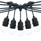 Kit guirnalda luces exterior 10 metros + 10 bombillas LED E27 1W - IP44 - Blanco cálido