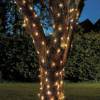 Guirnalda solar en alambre plateado - IP44 - 100 luces - Blanco cálido - 10 metros