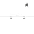 Guirnalda solar en alambre plateado - IP44 - 100 luces - Blanco cálido - 10 metros