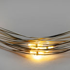 Guirnalda solar en alambre plateado - IP44 - 100 luces - Blanco cálido - 10 metros