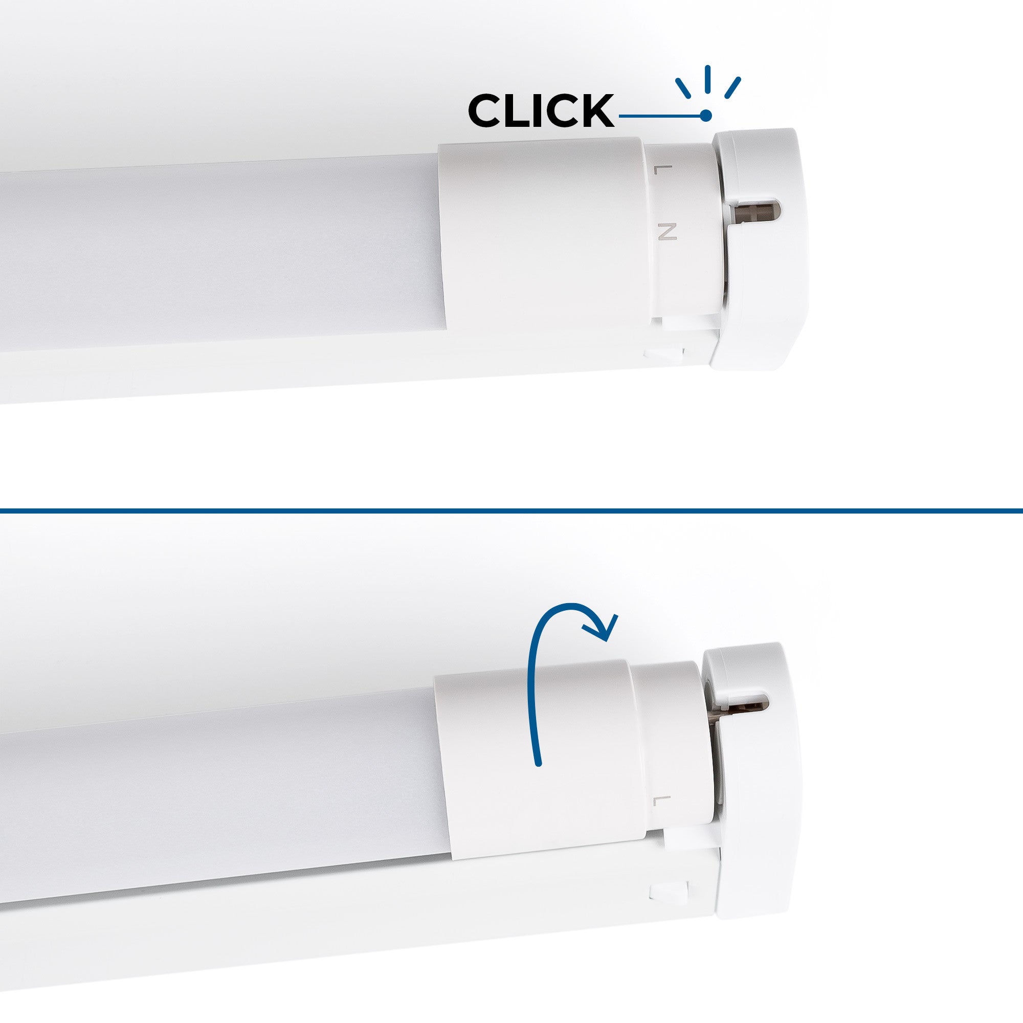 Kit regleta portatubos + tubo LED T8 - 18W - 120cm