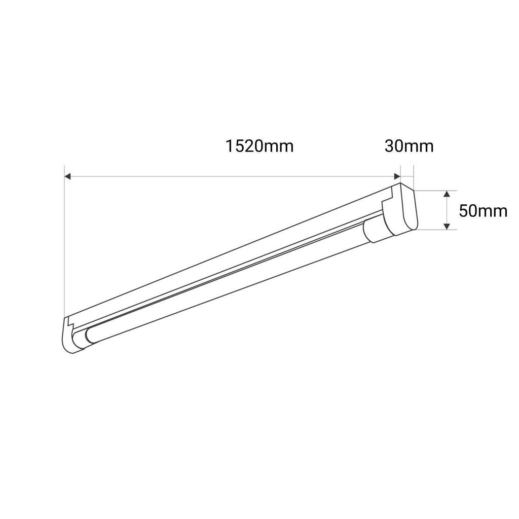 Kit regleta portatubos + tubo LED T8 - 24W - 150cm