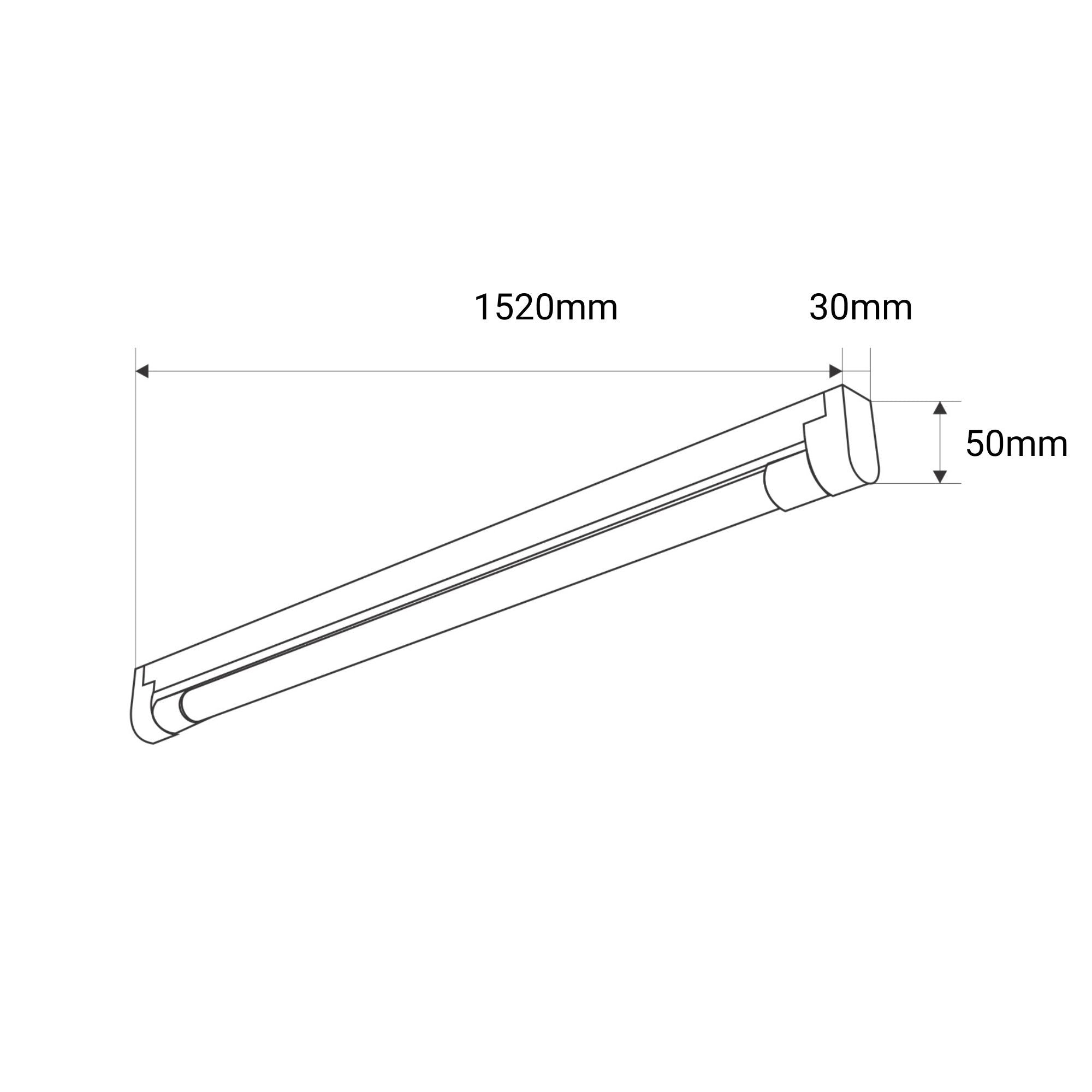 Kit regleta portatubos + tubo LED T8 - 24W - 150cm
