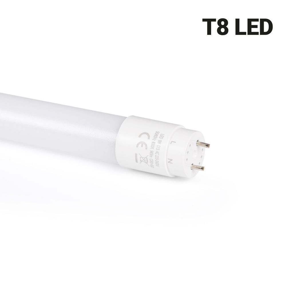 Kit regleta portatubos + tubo LED T8 - 9W - 60cm