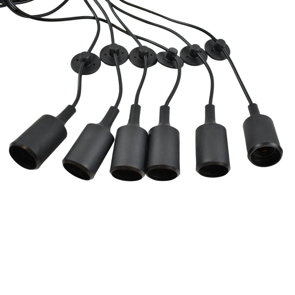 Lámpara araña colgante negra "Lumière" para 6 bombillas E27 – Estilo vintage