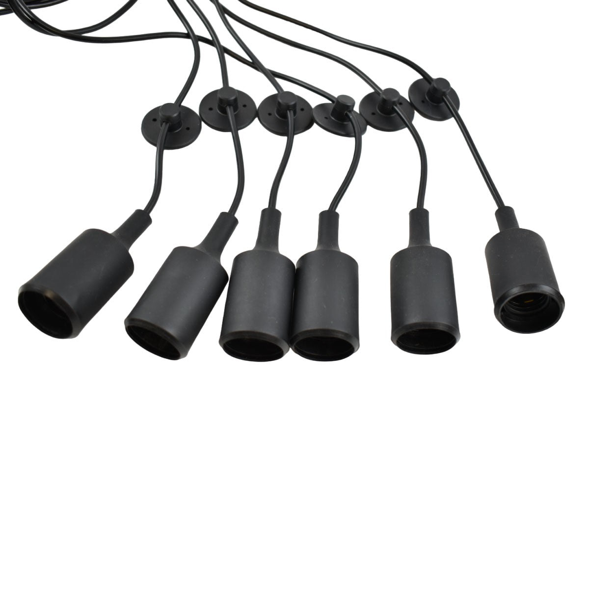 Lámpara araña colgante negra "Lumière" para 6 bombillas E27 – Estilo vintage