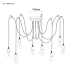 Lámpara araña colgante negra "Lumière" para 6 bombillas E27 – Estilo vintage