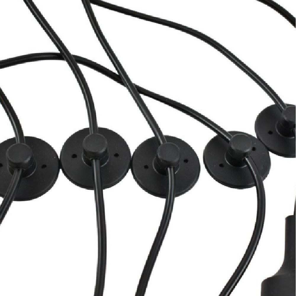 Lámpara araña colgante negra "Lumière" para 6 bombillas E27 – Estilo vintage