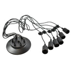 Lámpara araña colgante negra "Lumière" para 6 bombillas E27 – Estilo vintage