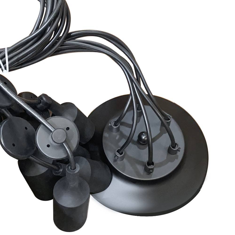 Lámpara araña colgante negra "Lumière" para 6 bombillas E27 – Estilo vintage