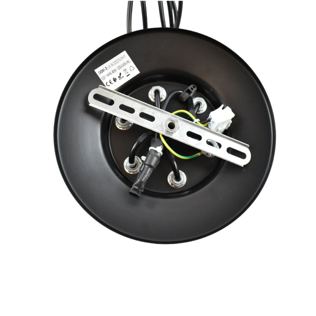 Lámpara araña colgante negra "Lumière" para 6 bombillas E27 – Estilo vintage