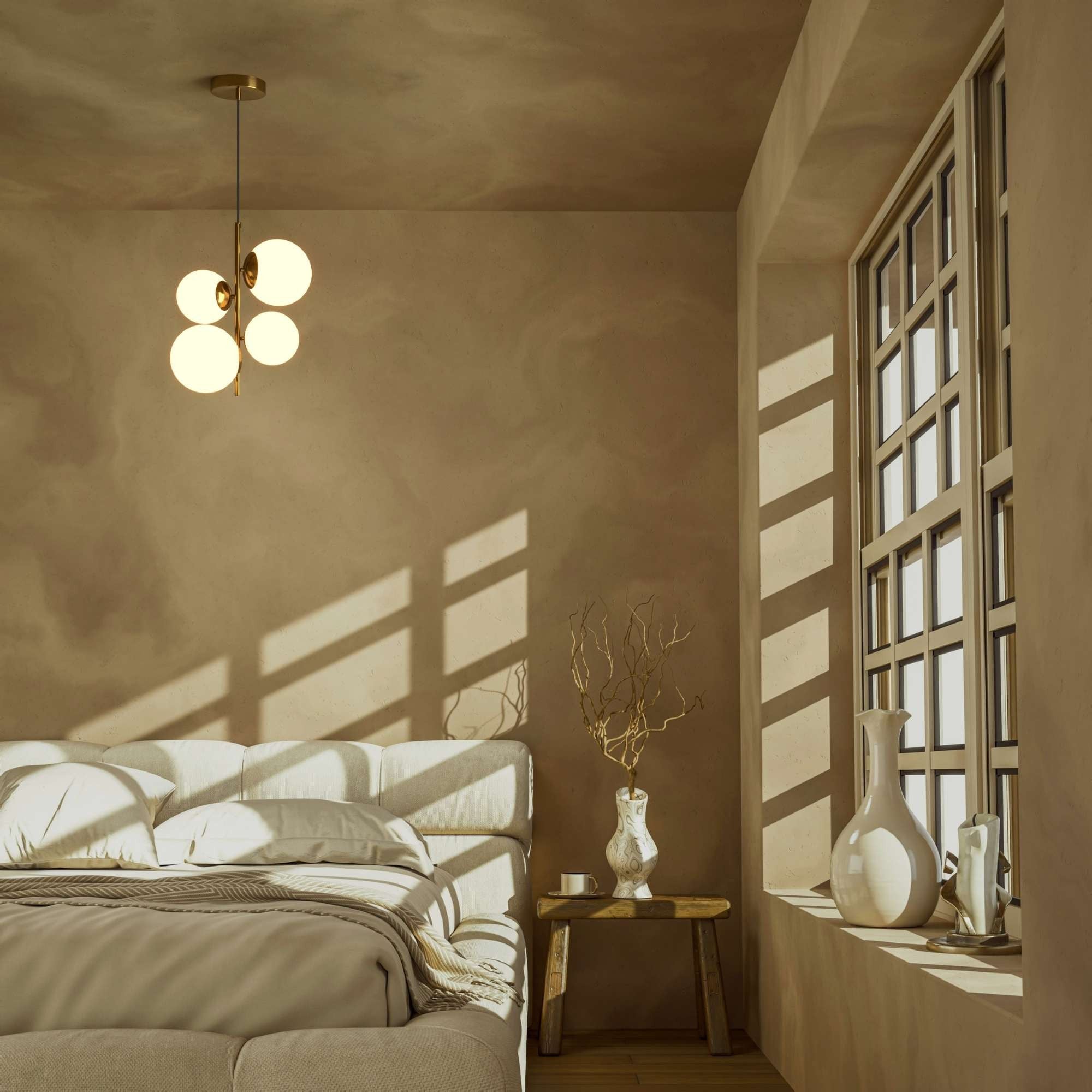 Lámpara colgante bola cristal "TANNA" - E27 - Ø 15cm