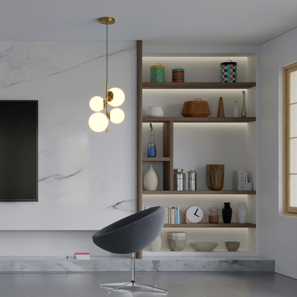 Lámpara colgante bola cristal "TANNA" - E27 - Ø 15cm