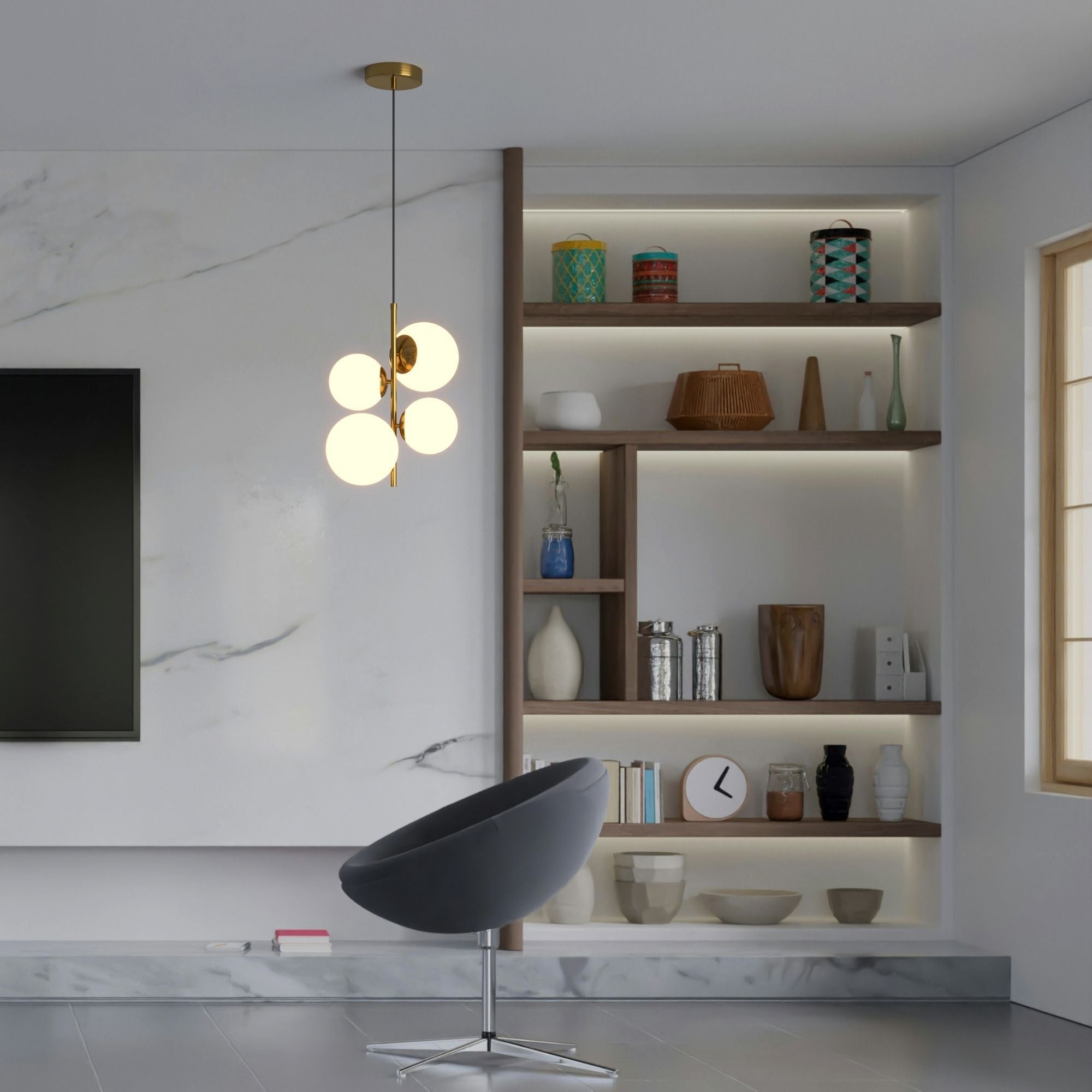 Lámpara colgante bola cristal "TANNA" - E27 - Ø 15cm