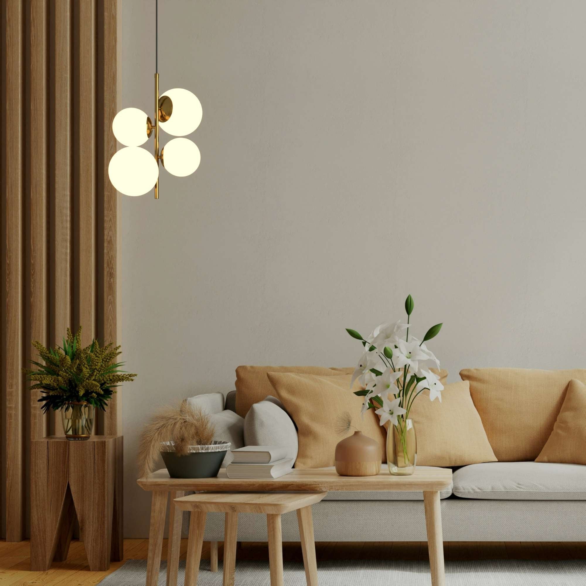 Lámpara colgante bola cristal "TANNA" - E27 - Ø 15cm