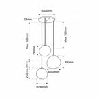 Lámpara colgante cristal triple "KADNIS" - 3 x E27
