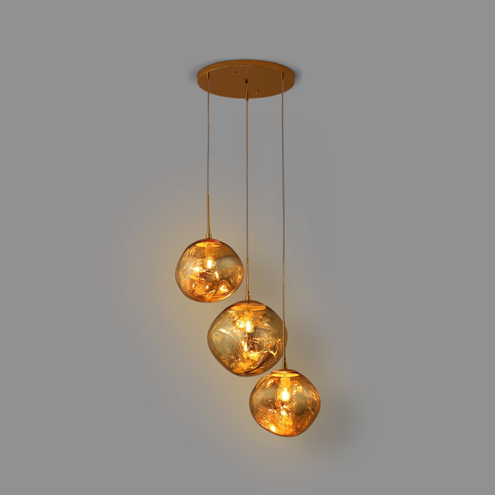 Lámpara colgante cristal triple "KADNIS" - 3 x E27