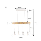 Lámpara colgante vintage madera "Otto" - 4 x E27