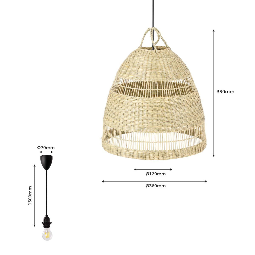 Lámpara colgante de mimbre "Ikken"