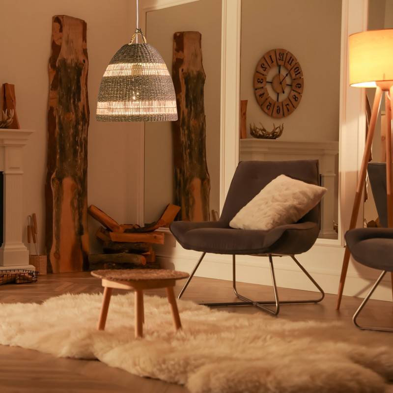 Lámpara colgante de mimbre "Ikken"