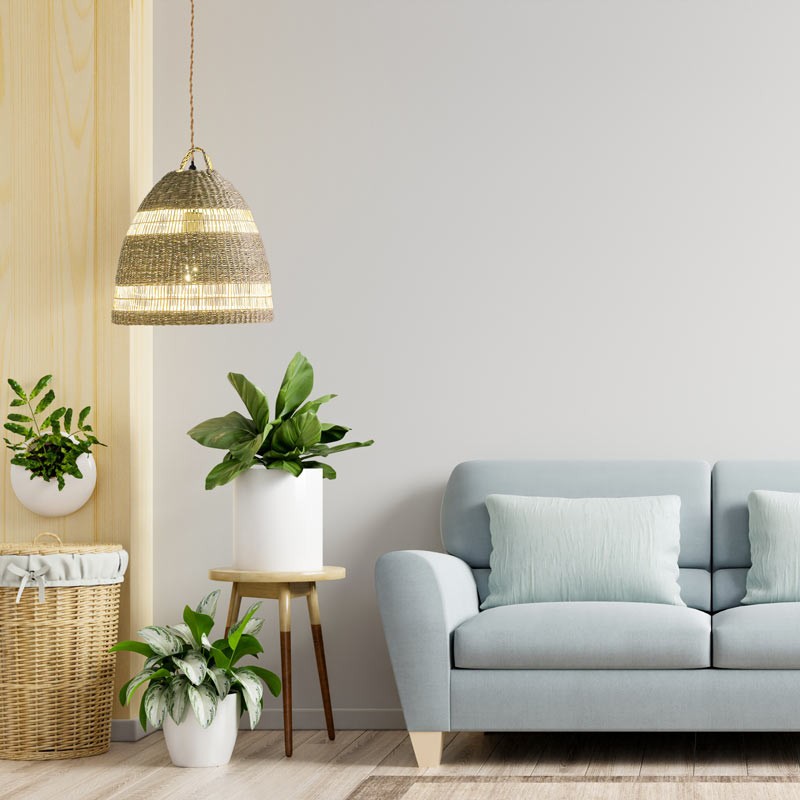 Lámpara colgante de mimbre "Ikken"