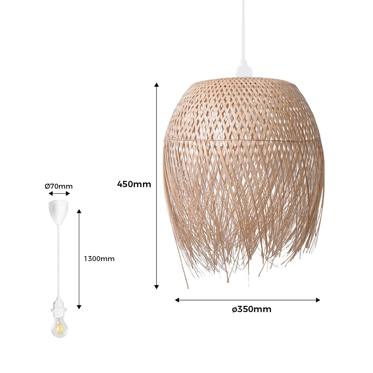 Lámpara colgante de ratán "JAVA"