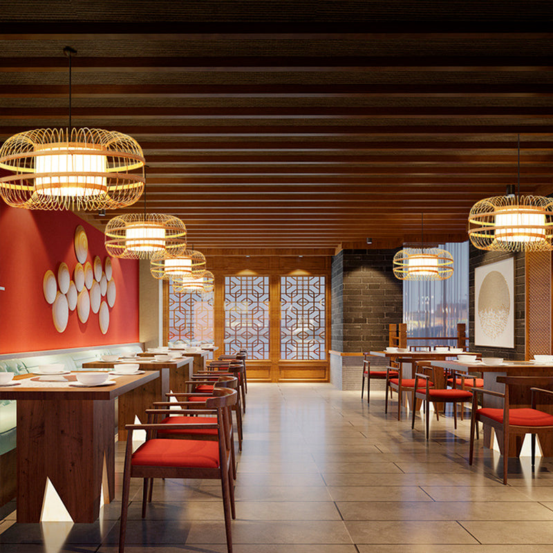 Lámpara colgante japonesa de bambú "KAIZEN"