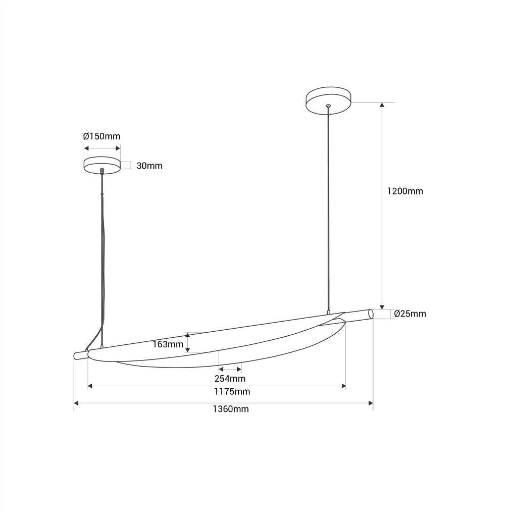 Lámpara colgante japonesa "Wings" - 28W - Blanco cálido