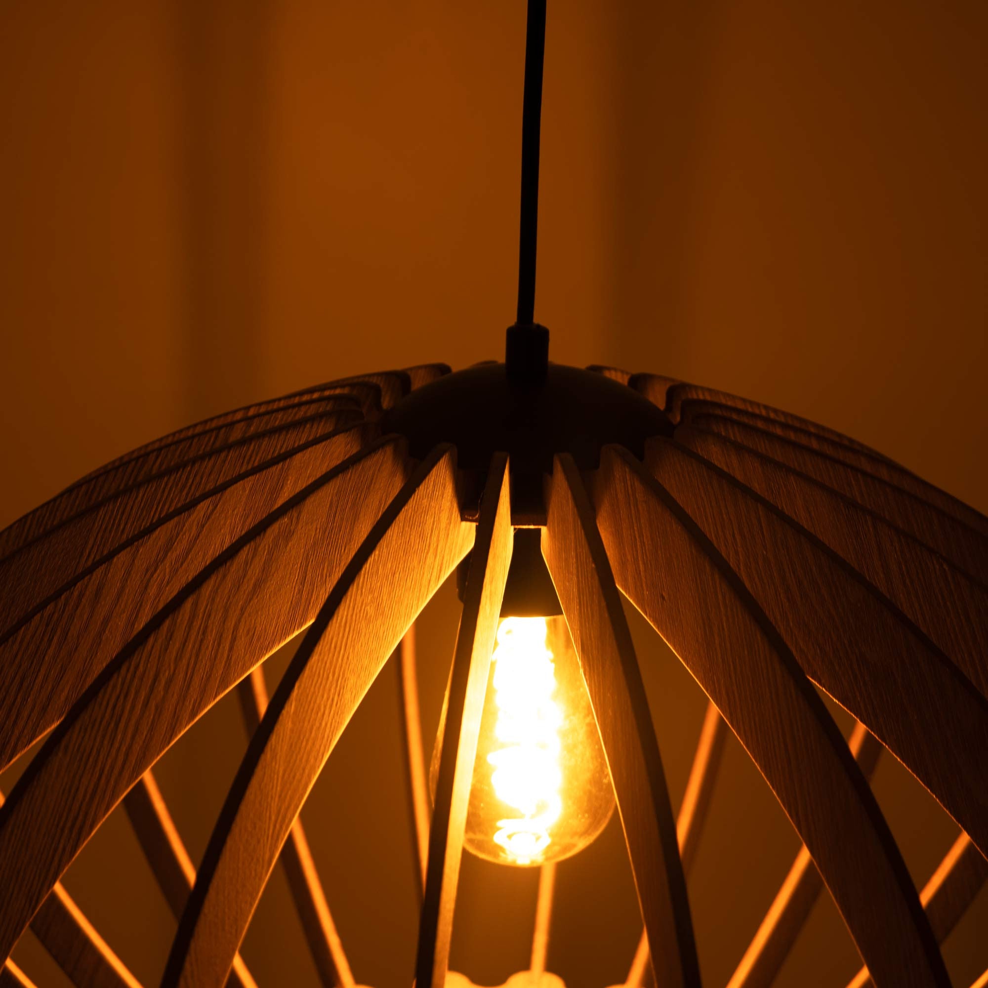 Lámpara colgante madera "Pili" - Ø 48cm - 1 x E27