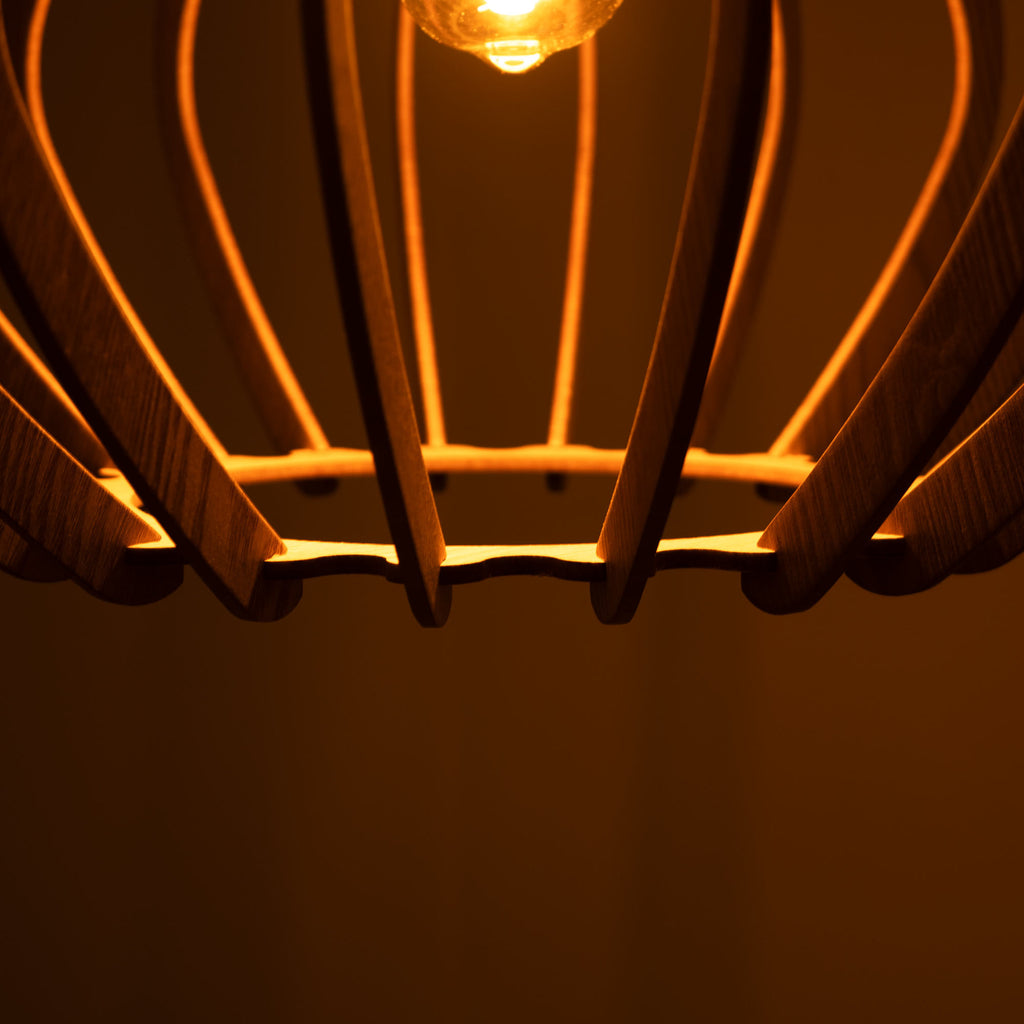 Lámpara colgante madera "Pili" - Ø 48cm - 1 x E27