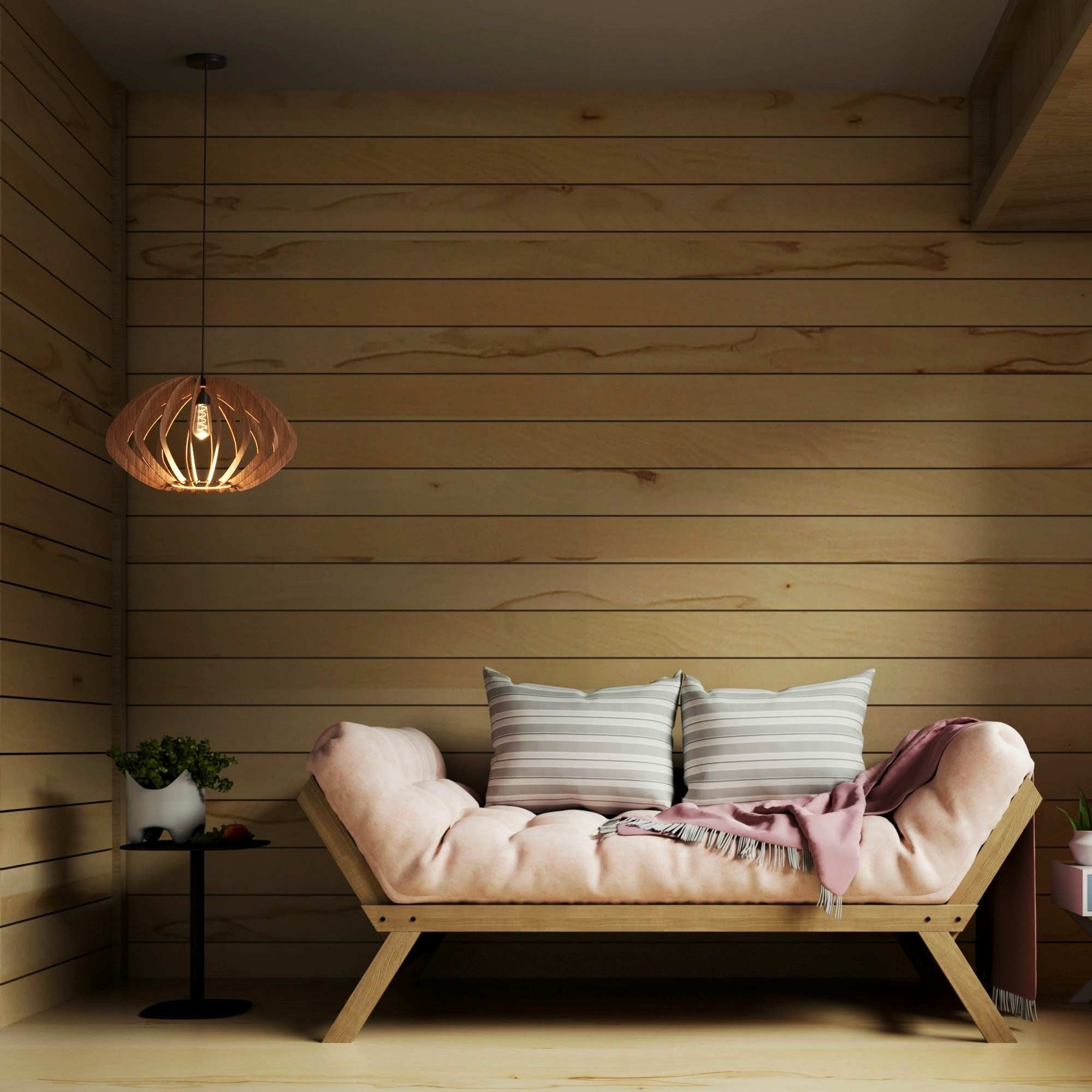 Lámpara colgante madera "Pili" - Ø 48cm - 1 x E27