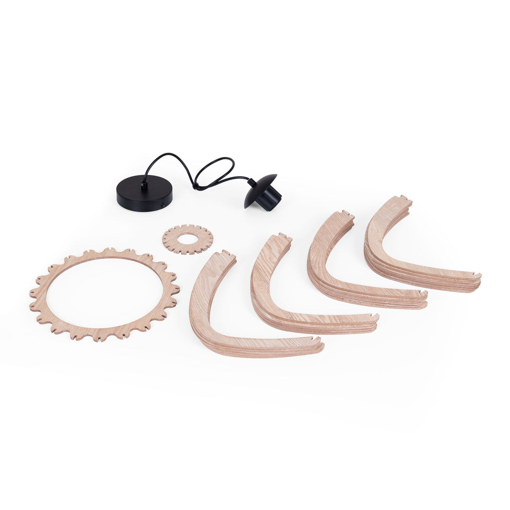 Lámpara colgante madera "Pili" - Ø 48cm - 1 x E27