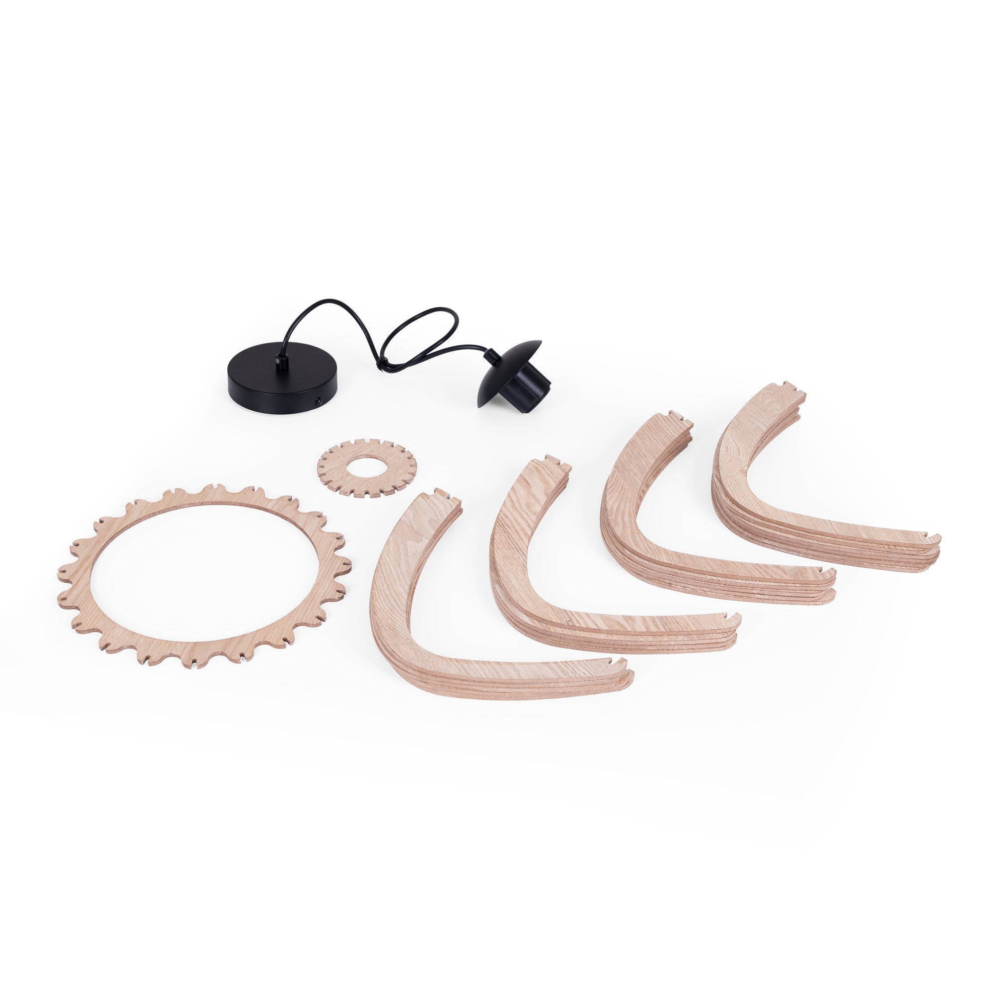 Lámpara colgante madera "Pili" - Ø 48cm - 1 x E27