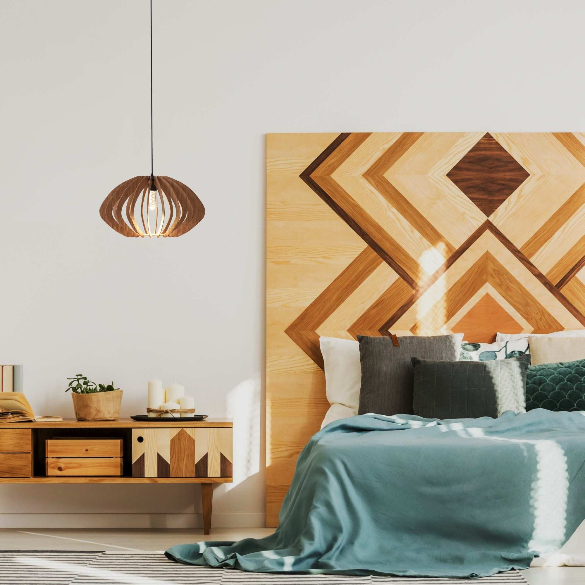 Lámpara colgante madera "Pili" - Ø 48cm - 1 x E27