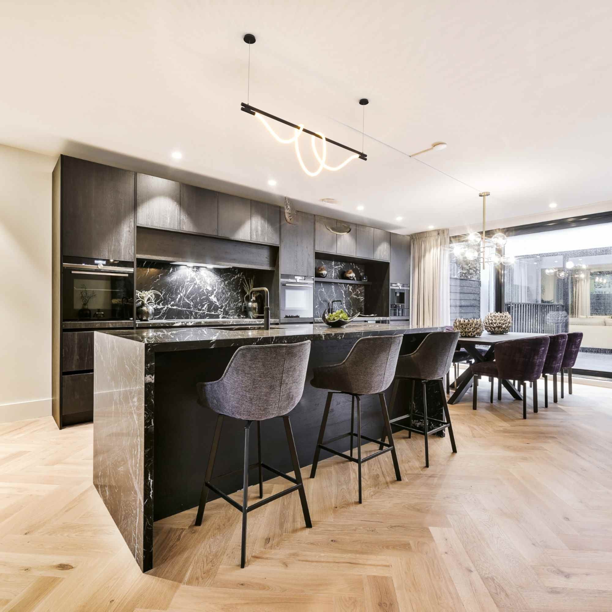 Lámpara colgante moderna neón ondulante "Corda" - 360º - 45W - 3000K